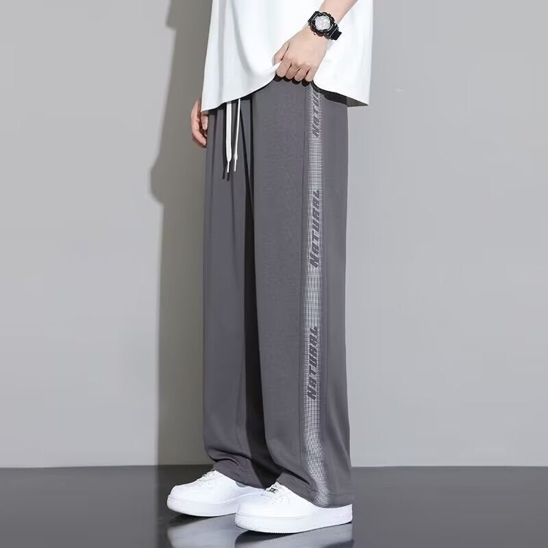Teen pants men's spring and autumn trendy brand junior high school and high school students casual straight pants big kids handsome loose trousers
