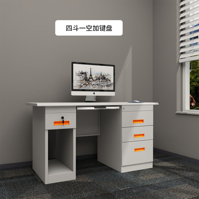 Steel Desk Simple Modern Employee Single Computer Desk Desk Financial Writing Desk With Lock Workbench Desk