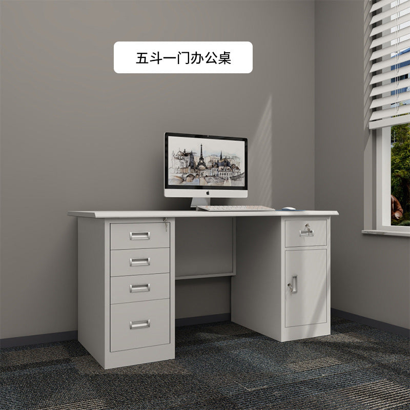 Steel Desk Simple Modern Employee Single Computer Desk Desk Financial Writing Desk With Lock Workbench Desk