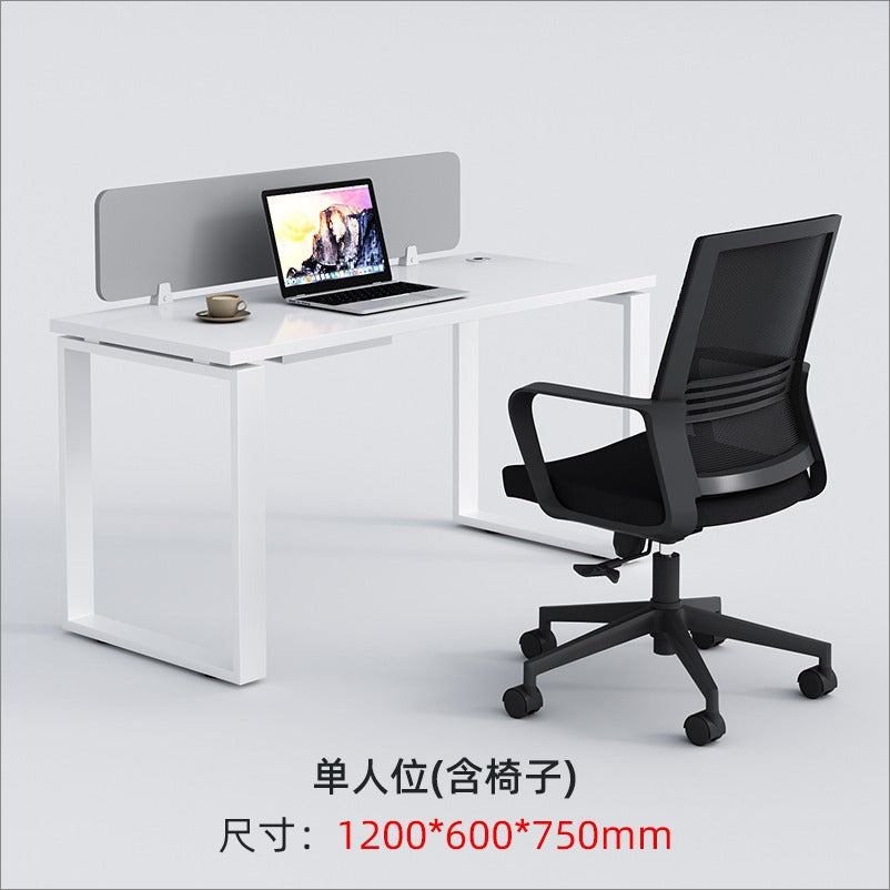 Staff desks: simple modern office furniture, computer desks, staff desks, chairs, double tables, combination steel frame tables