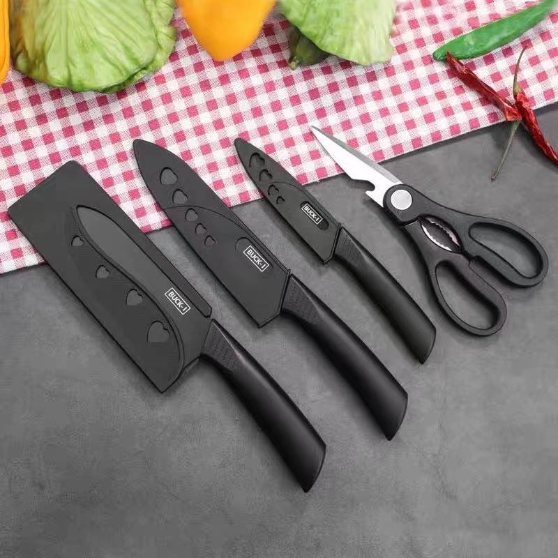 Seven-piece set manufacturer spot stainless steel kitchen knife set kitchen knife cutting knife fruit knife scissors melon planer for home use