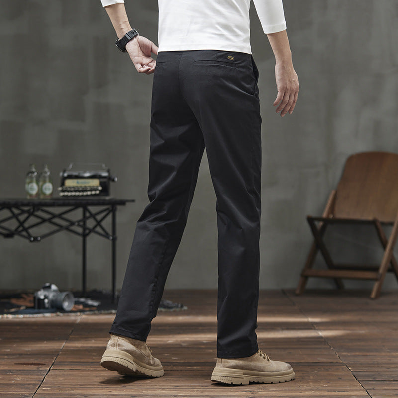Men's Cotton Slacks Straight Business Loose Trend 2025 Summer New High-end Breathable Versatile Pants Men