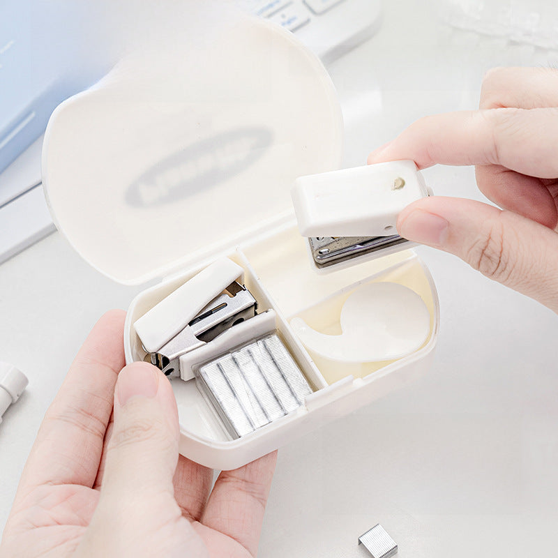 Planwith Multifunctional Efficiency 3-in-1 Handbook Tool Box Stapler Punch Tape Machine Tool Box