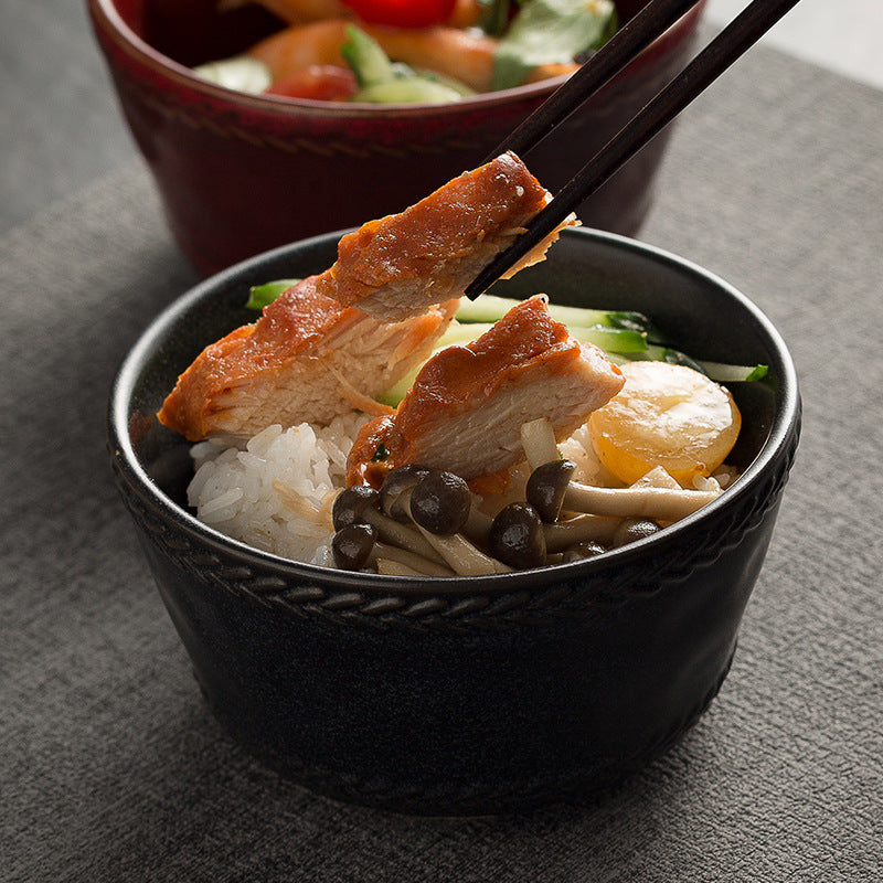 Underglaze color cloud mist rice bowl, Japanese bowl, high-quality bucket hat, ramen bowl, household delicate small bowl, eating bowl, vegetable bowl