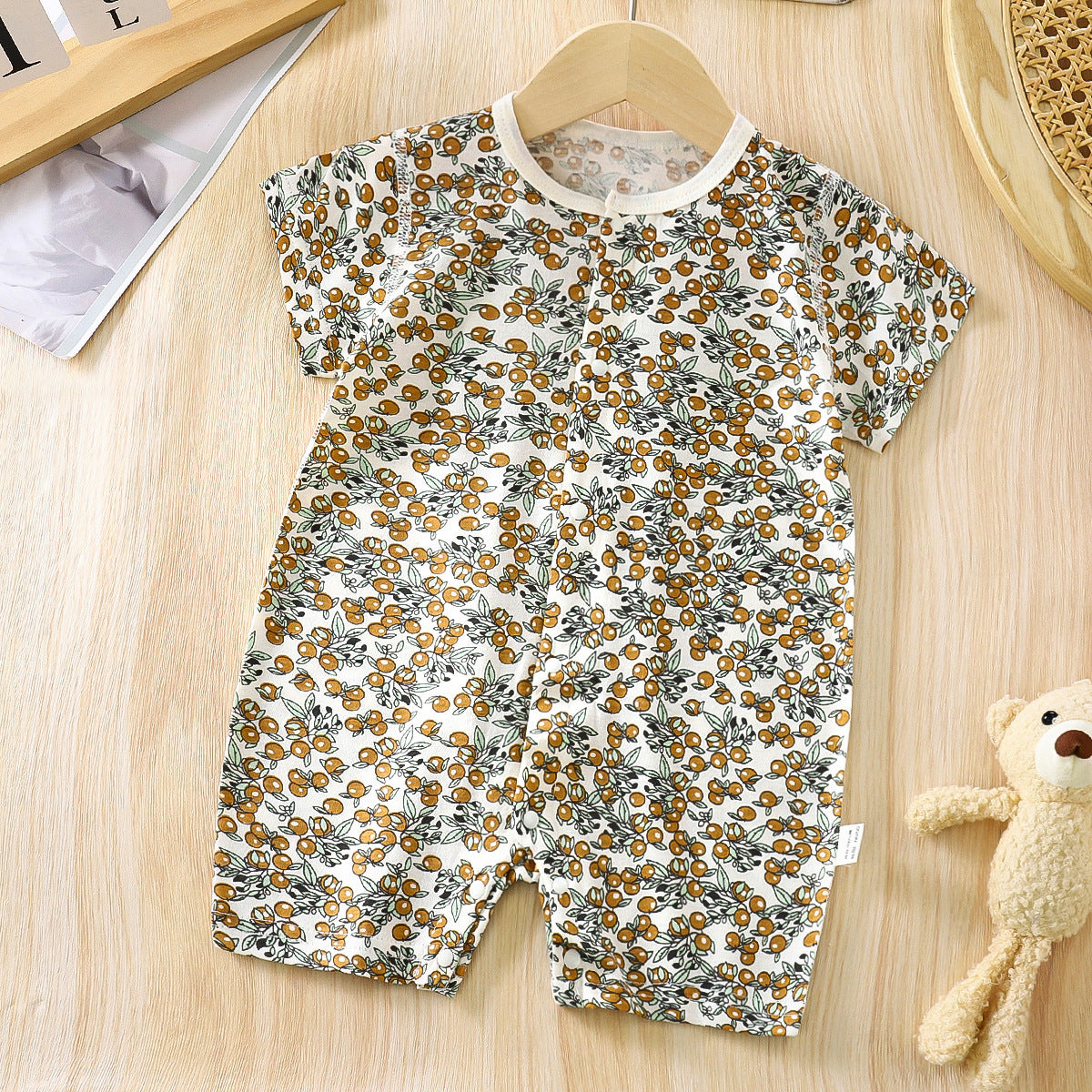 Baby clothes, summer thin baby onesies, male and female newborns, short-sleeved clothes, summer clothes, climbing clothes, one piece of hair