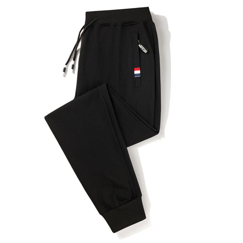 Summer cotton track pants men's ultra-thin breathable loose fit large size cinched straight leg optional casual pants