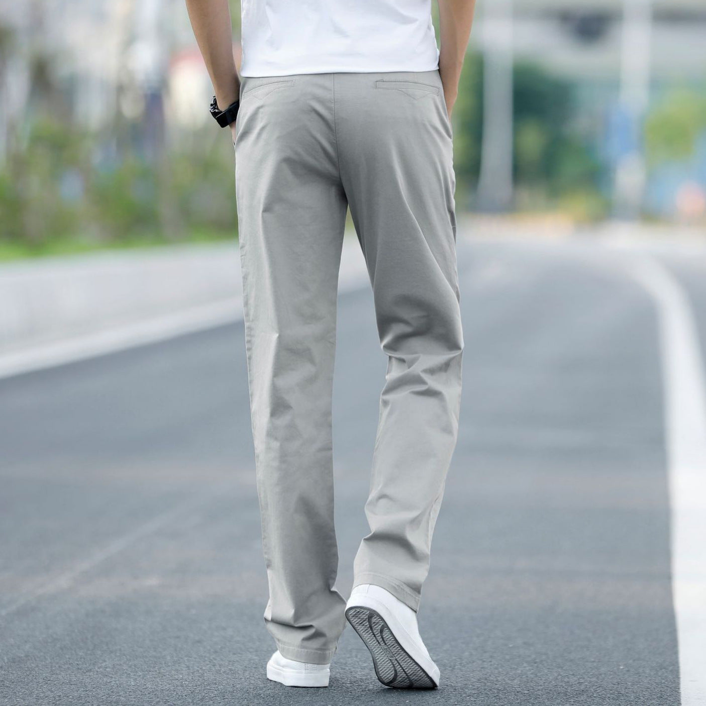 Cotton slacks men's 2025 new straight leg loose pants summer versatile business men's plus size trousers thin