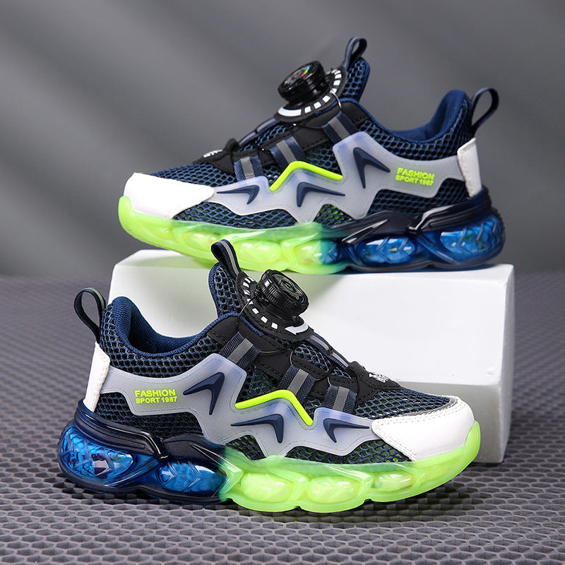 Boys shoes summer soft sole anti-slip new mesh breathable kids casual sneakers swivel buckle boys