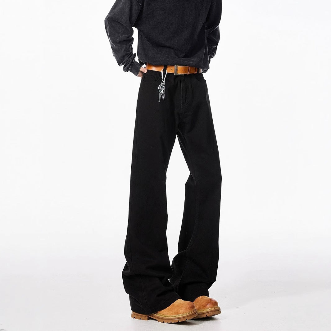 Paris bootcut black scimitar jeans men's spring/summer fashion brand loose slim slim slightly flared straight leg pants