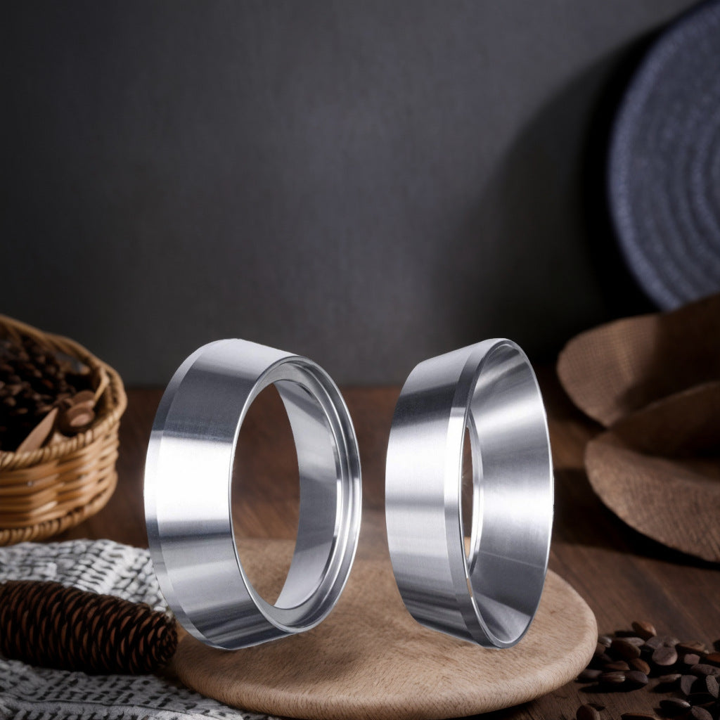 Cross-border stainless steel coffee powder ring, espresso universal handle, anti-flying powder artifact 51 53 54 58mm