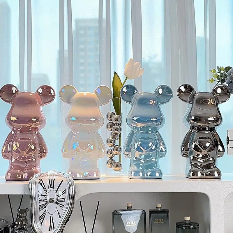 Chinese Violent Bear Ornaments: High-end ceramics, living room entrance, TV cabinet, wine cabinet, piggy bank, home decorations, gifts