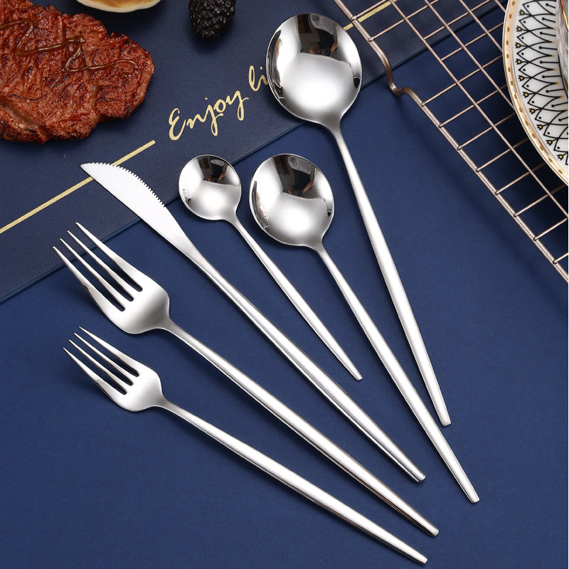 Nordic 304 stainless steel portuguese cutlery and spoon set creative western style hotel cutlery set amazon cross-border