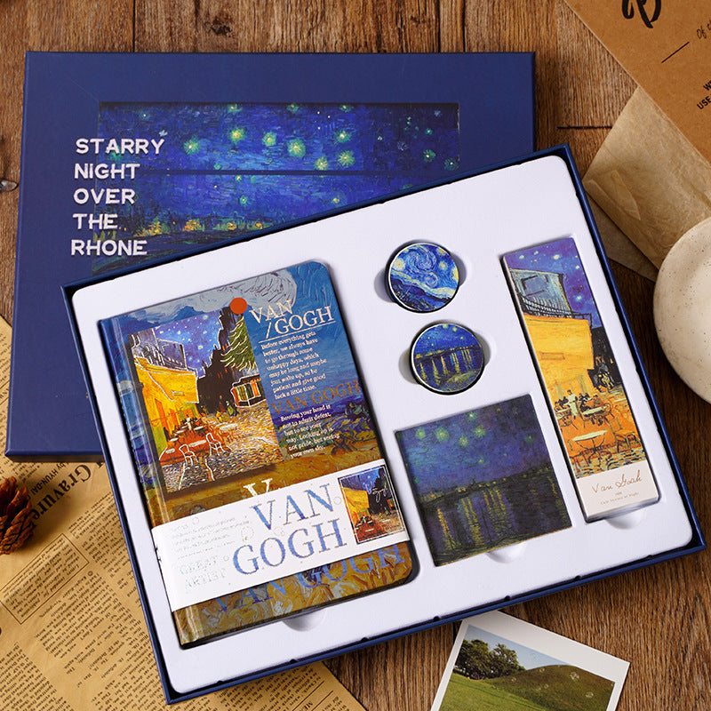 European and American style oil painting handbook set Creative Van Gogh Monet gave students a gift art handbook gift box