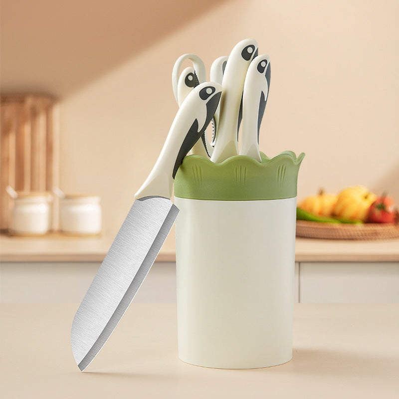 Kitchen slicing knife cutting vegetables and meat cutting fruit knife complementary food stainless steel knife women's special kitchen knife household knife set