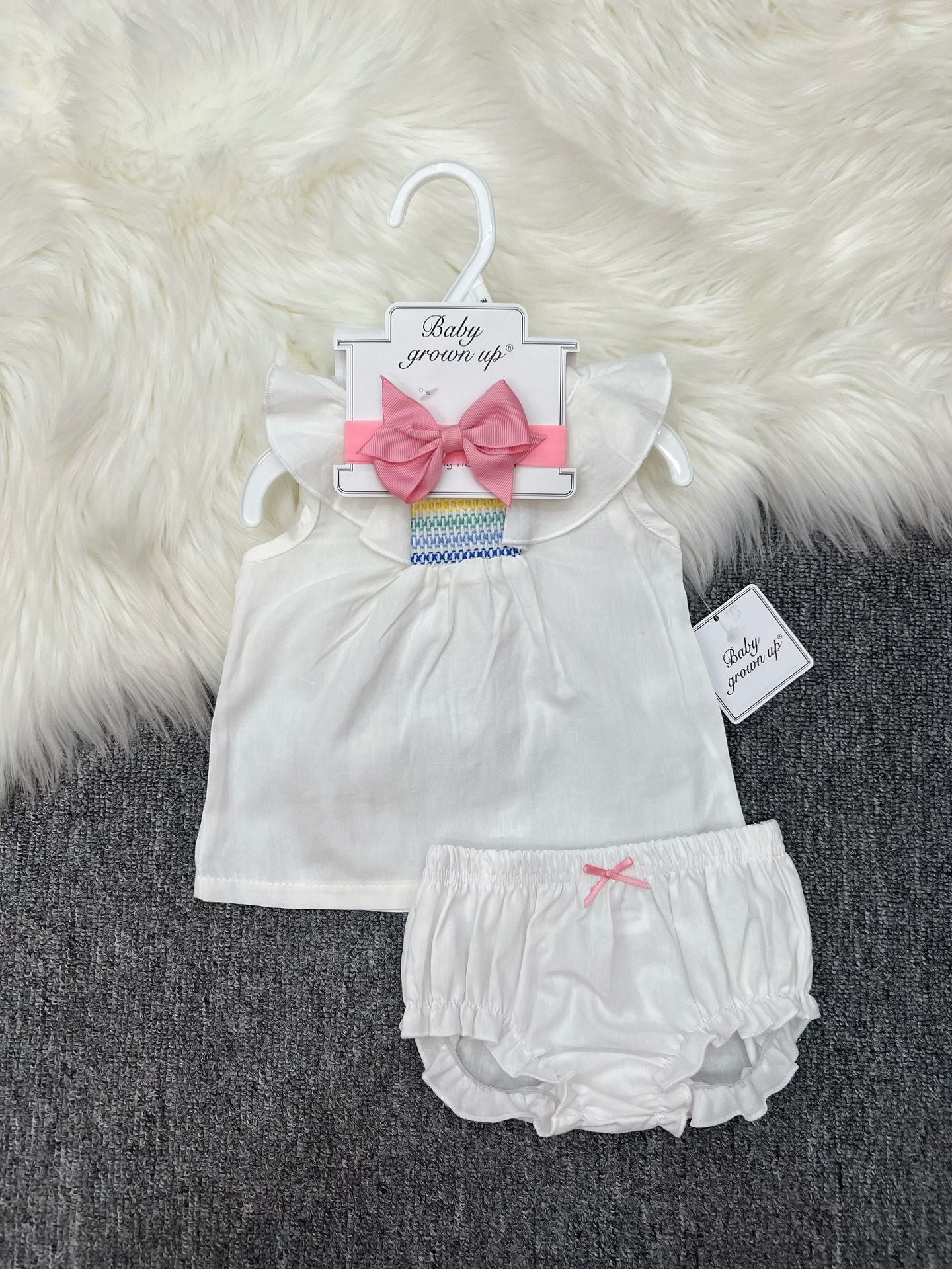 European and American INS baby girl summer bow headband small flying sleeve briefs set skirt manufacturer wholesale