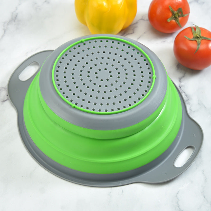 Factory Wholesale Plastic Folding Drainage Basket Household Vegetable Washing Basket Fruit Basket Round Telescopic Water Filter Basket Kitchen Tools