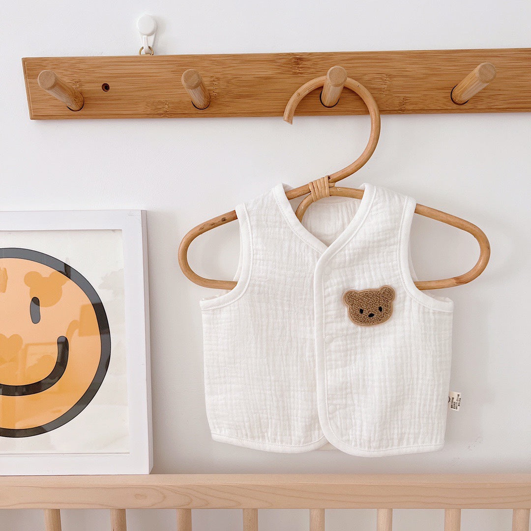 Baby vest, spring and summer newborn four-layer pure cotton A gauze boys' and girls' clothes, toddler coats, baby horse clips