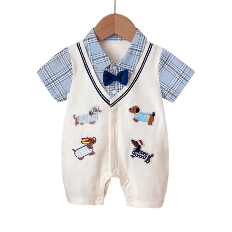 Baby clothes, summer men's treasure leave, two summer clothes, short-sleeved college style onesies, summer climbing clothes, Ha clothes, out-of-home clothes