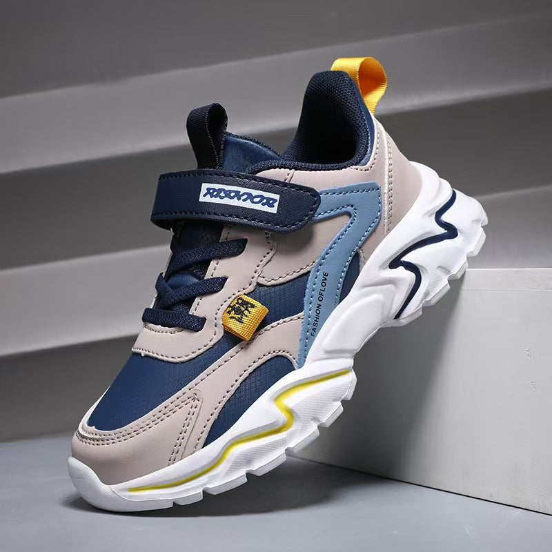Boys' shoes spring 2025 new mesh breathable medium and large children's soft soles lightweight elementary school running children's sneakers