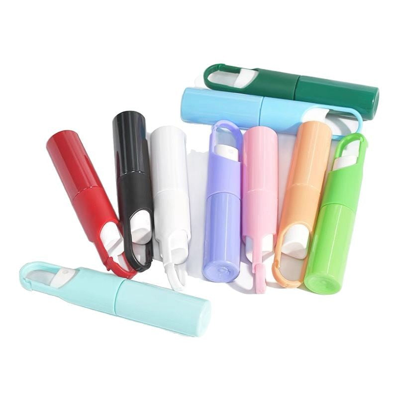 Wholesale 20ml 30ml square tube perfume spray bottle fashion plastic travel portable perfume bottle hook spray bottle