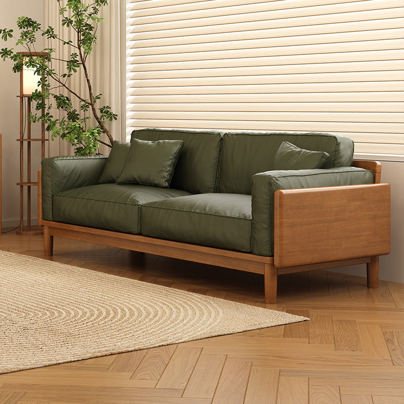 Leather in-line sofa