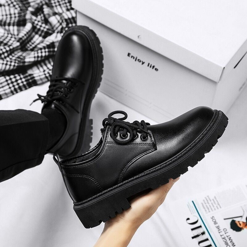 Spring Men's Shoes Work Shoes New Business Waterproof Black Leather Shoes Chef Shoes Men's Korean Version Versatile Thickness Shoes