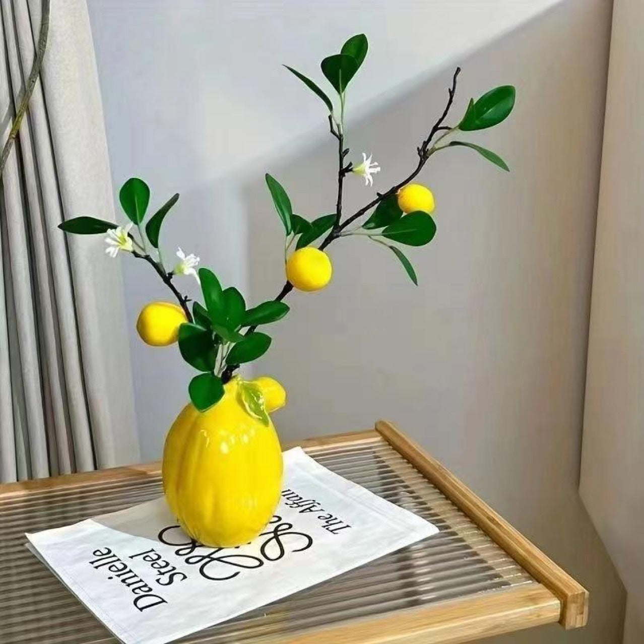 Ceramic vase lemon Nordic creative fresh flower arrangement home decoration table ornament simple high-end ins style