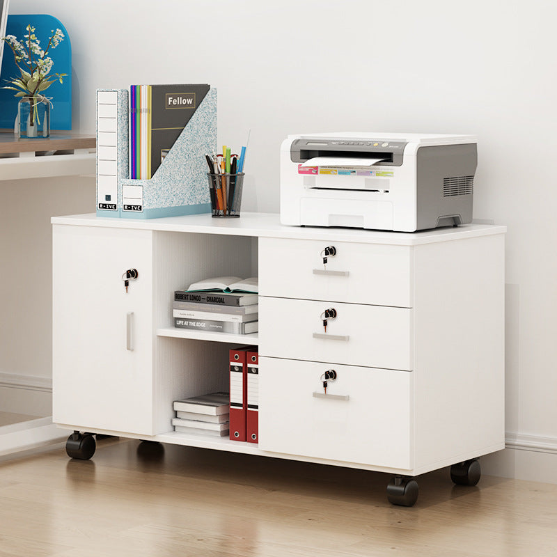 *v Office Mobile Low Cabinet File Cabinet Wooden Chest of Drawers with Locks Floor Floor Printer Data Locker