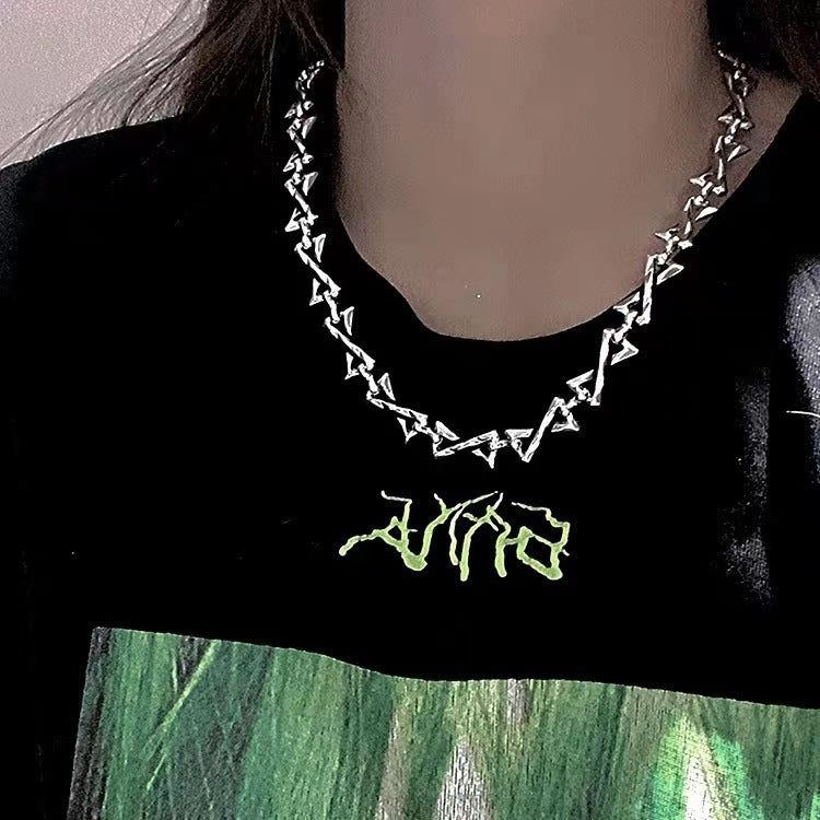 European and American hip hop letter Z splicing necklace punk high street men versatile sweater chain pendant wholesale
