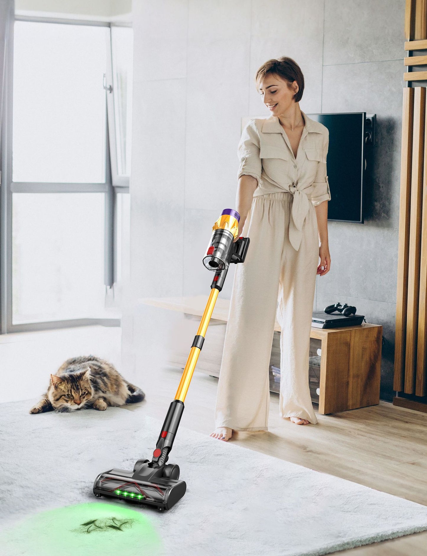 Cross Border Vacuum Cleaner Wireless Handheld Household 420W35Kpa High Suction Power High Power Carpet Cleaning Vacuum Cleaner