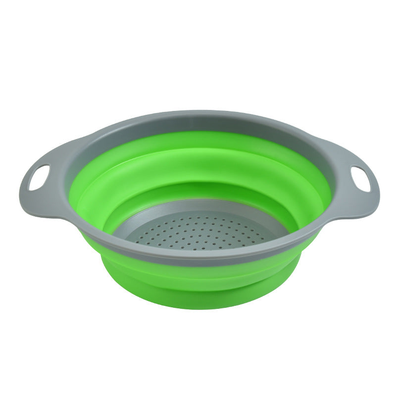 Factory Wholesale Plastic Folding Drainage Basket Household Vegetable Washing Basket Fruit Basket Round Telescopic Water Filter Basket Kitchen Tools