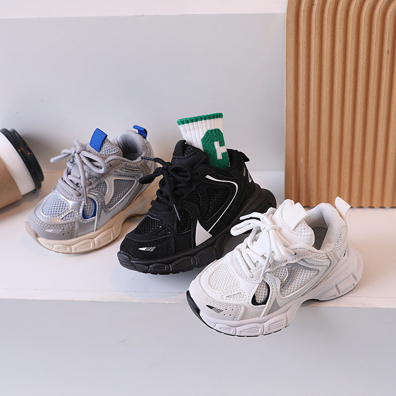 Children's shoes, thick-soled, heightened, mesh, dad shoes, trendy, versatile, spring, autumn, breathable, casual sports, boys' and girls' shoes