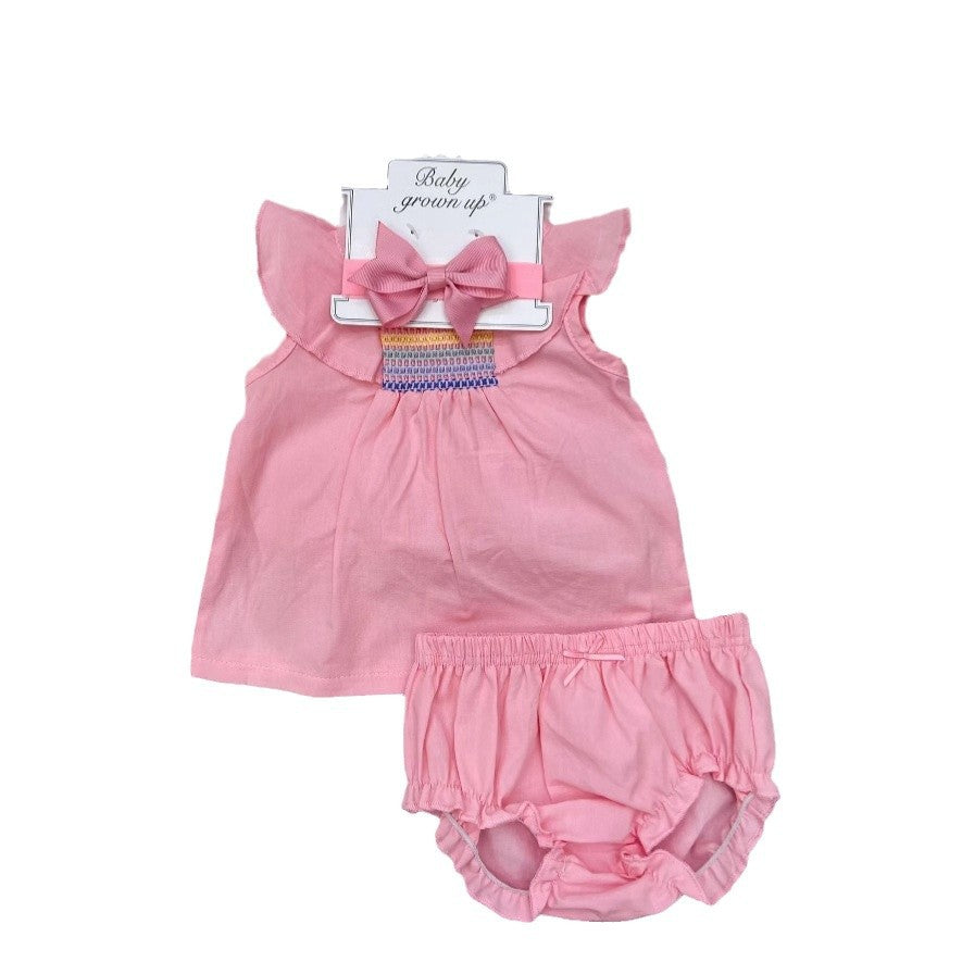 European and American INS baby girl summer bow headband small flying sleeve briefs set skirt manufacturer wholesale