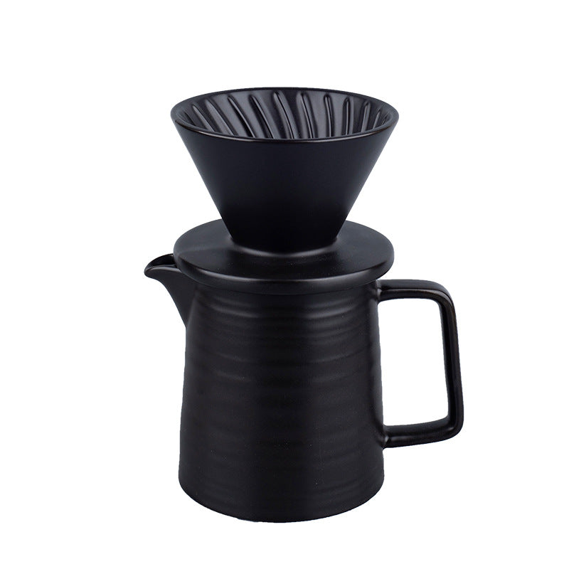 Hand pour coffee ceramic filter cup sharing pot v60 drip filter filter cup coffee supporting utensils combo set