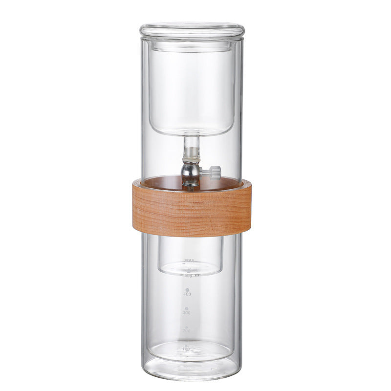 Factory wholesale glass cold brew coffee pot glass coffee set double layer ice drip pour-over coffee pot