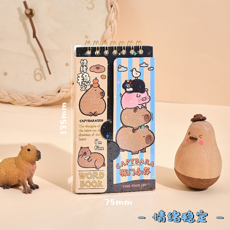 Capibala's high-value English word book can cover the memory book, pocket pocket, small coil notepad
