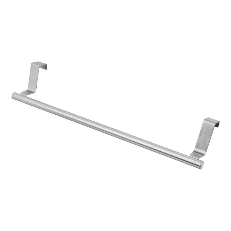 Non-perforated stainless steel towel rack household cabinet door hook rack bathroom single rod towel rack bath towel rack wholesale