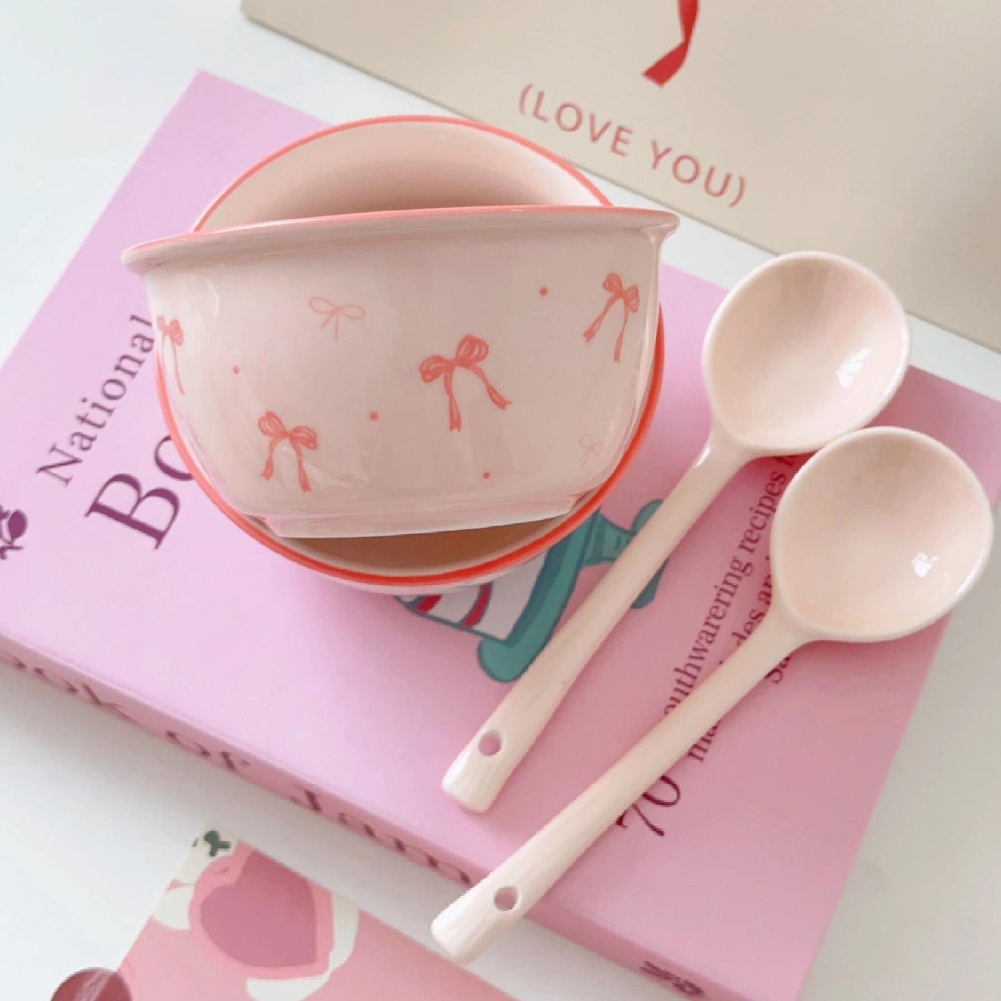 Underglaze color dish set, household high-value ceramic tableware four-piece set, couple bowl and chopstick set, rice bowl, spoon