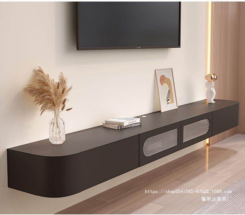Solid wood hanging TV cabinet