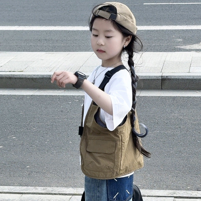 Children's mountain outdoor cargo vest 2025 summer new children's clothing thin men's and women's vest jacket