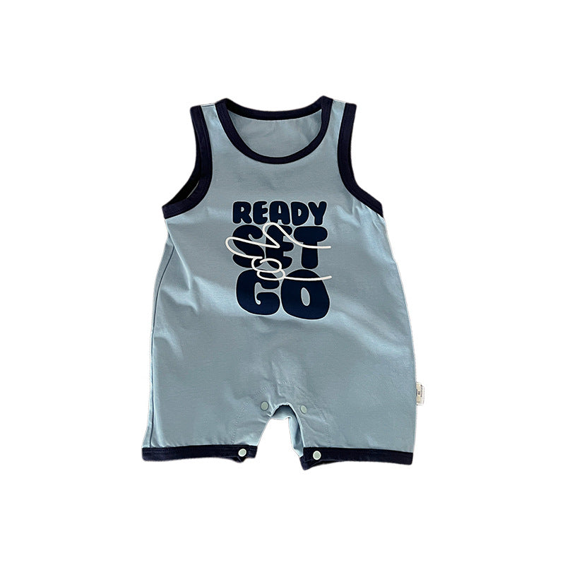 Baby onesies, summer thin Korean version of baby boy clothes, summer clothes, cool vests, newborn toddlers, summer climbing clothes