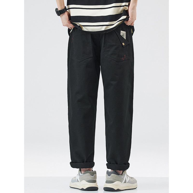 Ming|2024 Summer New Japanese Cargo Pants Men's Trendy Brand Loose Wide-leg Straight Casual Long Pants Men