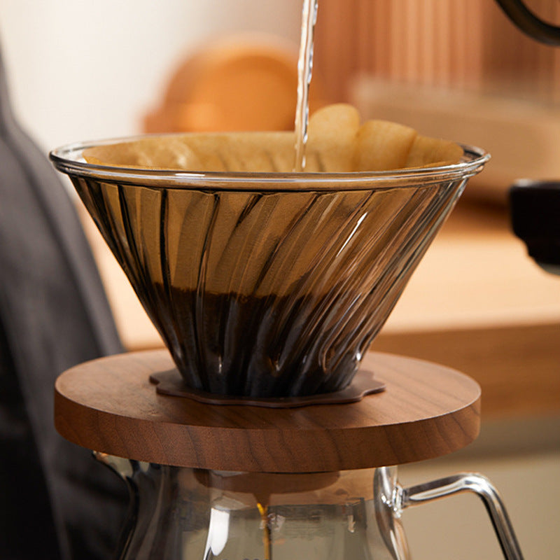 Smoke Grey Coffee Filter Cup Coffee Maker V60 Glass Cloud Sharing Pot Drip Pour-Over Coffee Set For Home