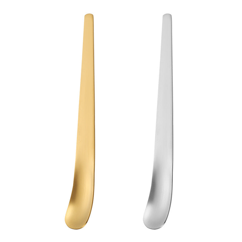 Stainless steel spoon 304 ice cream spoon long handle mixing spoon Japanese flat head eating dessert yogurt scoop ice cream scoop