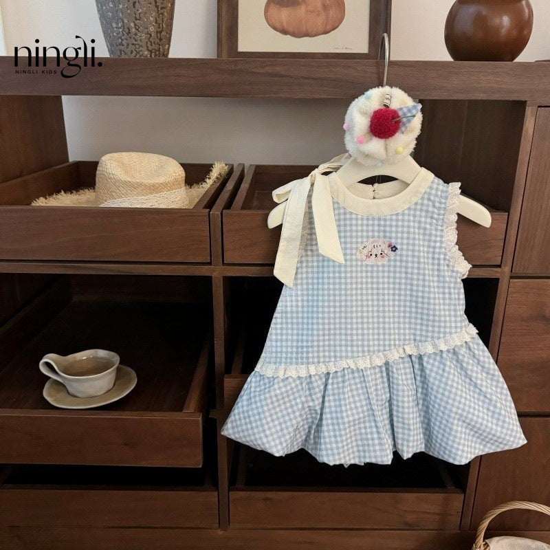 Ningli girl Lolita princess dress foreign style 2025 new summer girl baby rabbit police dress trend