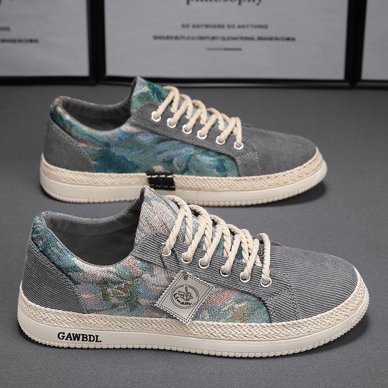 Men's Shoes 2025 New Spring Breathable Anti-Odor Board Shoes Men's Canvas Shoes Lightweight and comfortable low-top casual shoes with soft soles