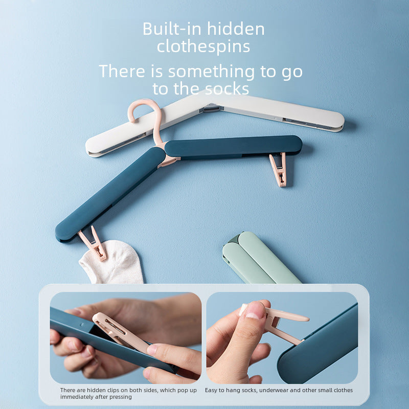 Folding hanger travel portable multi-functional clothes hanger home student dormitory storage artifact travel clothes hanger