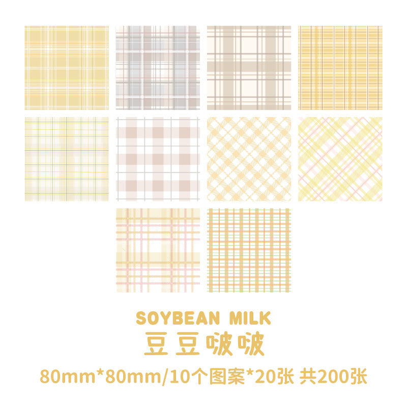 Paper Traces Sticky Notes Plaid Element Series Creative Plaid Ins Wind Message Memo Note Paper 10 models
