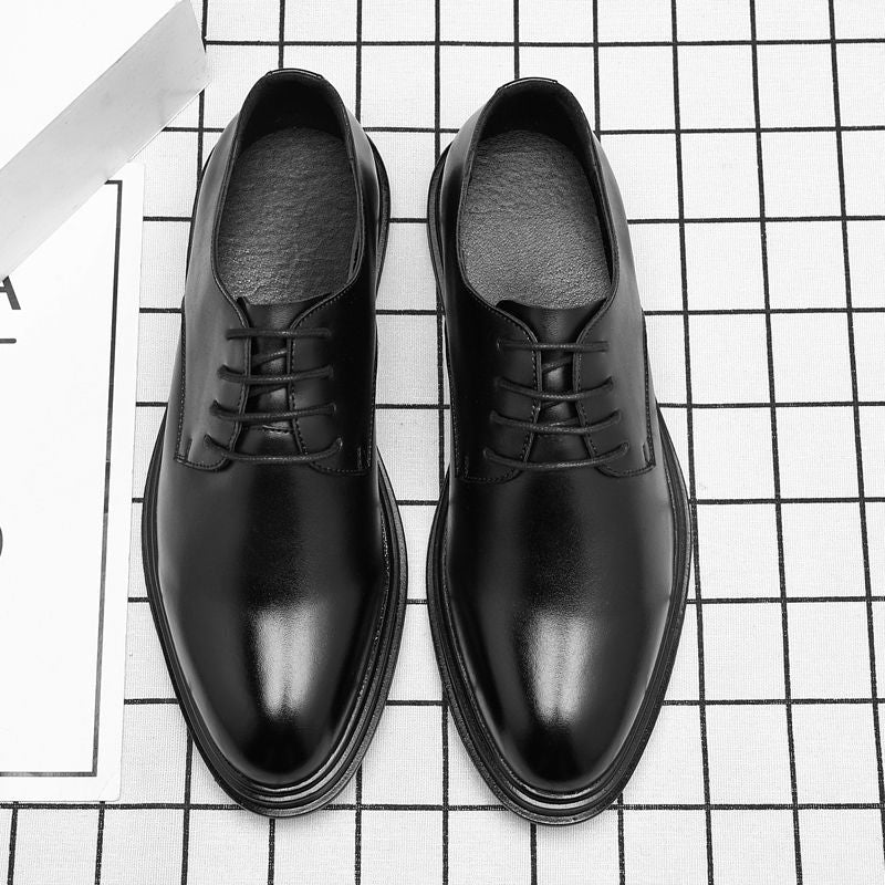Autumn men's shoes, business formal wear, leather shoes, winter height, casual suit shoes, English groom, show marriage