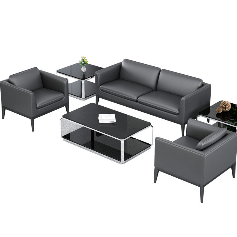 Office sofa simple modern living area negotiation double reception business office sofa coffee table combination set